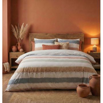 Lenjerie de pat pentru o persoana Single XXL (DE), 2 piese, L'essentiel Maison, Sunset, Bumbac;Poliester, Roșu / Albastru / Bej / Alb