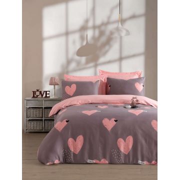 Lenjerie de pat pentru o persoana Single XXL (DE), L'essentiel Maison, Jana, Bumbac;Poliester, Roz