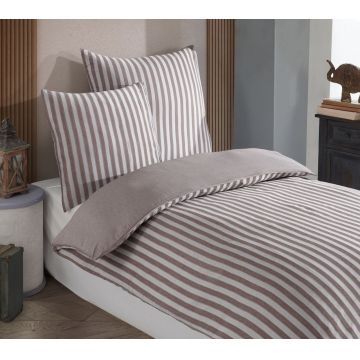 Set lenjerie de pat pentru o persoana Single XL (DE), 2 piese, L'essentiel Maison, Road Potlu, Bumbac;Poliester, Maro