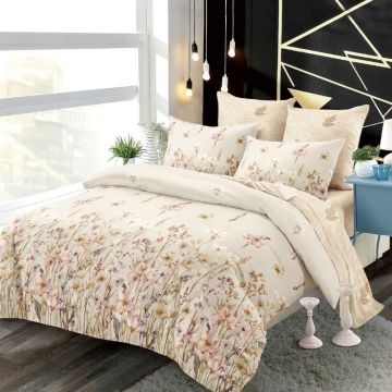 Lenjerie cu Elastic 180x200 cm, Florique 6 Piese (Finet)