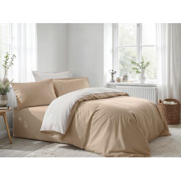 Lenjerie de pat dubla (DE), L'essentiel Maison, Beige, Alb, Bej/Alb