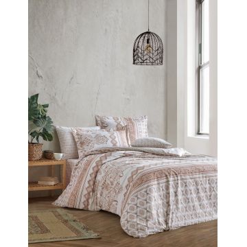 Lenjerie de pat dubla (DE), L'essentiel Maison, Ligya, Maro / Bej / Alb