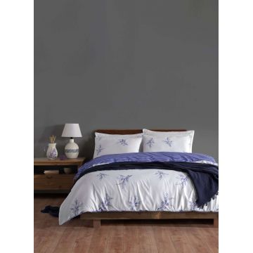 Lenjerie de pat dubla (DE), L'essentiel Maison, Meltem, Alb/Albastru