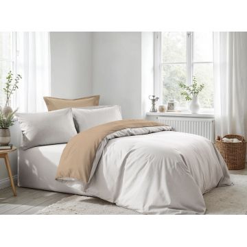Lenjerie de pat dubla (DE), L'essentiel Maison, White, Bej, Alb / Bej