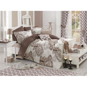 Lenjerie de pat dubla (EU) (IT), L'essentiel Maison, Noble, Brown / White / Cream