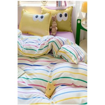 Lenjerie de pat dubla Super King (EU) (IT), 3 piese, L'essentiel Maison, Funny, Galben