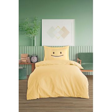 Lenjerie de pat dubla Super King (EU) (IT), 3 piese, L'essentiel Maison, Lububu, Galben