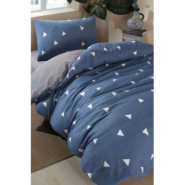 Lenjerie de pat dubla Super King (FR), 3 piese, L'essentiel Maison, Geometrik, Albastru