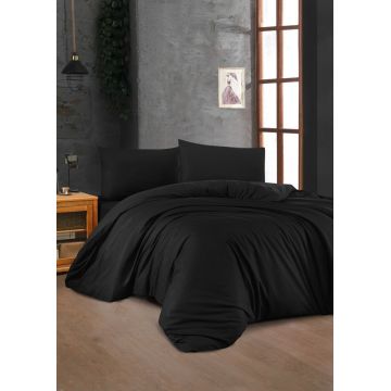 Lenjerie de pat dubla Super King (FR), L'essentiel Maison, Black, Negru