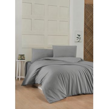 Lenjerie de pat dubla Super King (FR), L'essentiel Maison, Dark Grey, Gri inchis