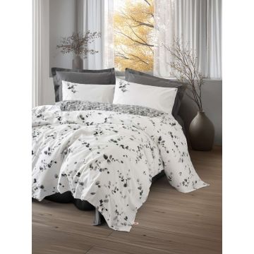 Lenjerie de pat dubla Super King (FR), L'essentiel Maison, Elaria, Antracit