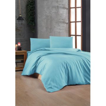 Lenjerie de pat dubla Super King (FR), L'essentiel Maison, Turquoise, Turcoaz