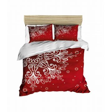 Lenjerie de pat pentru o persoana (DE), 2 piese, L'essentiel Maison, 427, Rosu/Alb