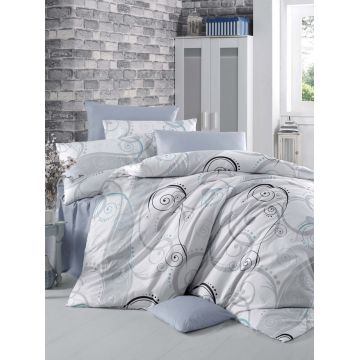 Lenjerie de pat pentru o persoana Single XXL (DE), L'essentiel Maison, Güliz, Alb / Gri / Negru