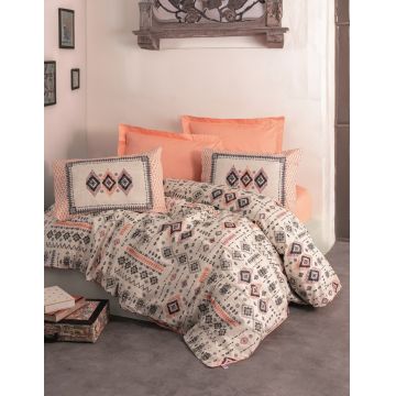 Lenjerie de pat pentru o persoana Single XXL (DE), L'essentiel Maison, Kateri, Roz somon