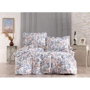 Lenjerie de pat pentru o persoana Single XXL (DE), L'essentiel Maison, Mere, Alb / Mov deschis / Bej / Gri închis