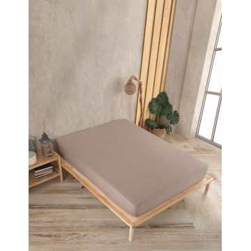 Cearceaf de pat cu elastic Jersey Queen (DE), L'essentiel Maison, Cappuccino, Cappuccino