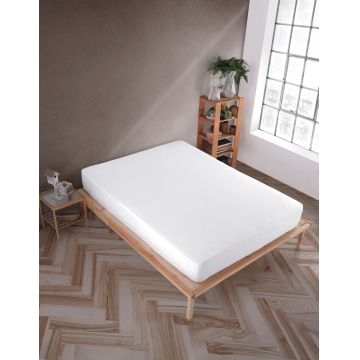 Cearceaf de pat cu elastic Jersey Single (FR) (IT) (ES) DE), L'essentiel Maison, White, Alb