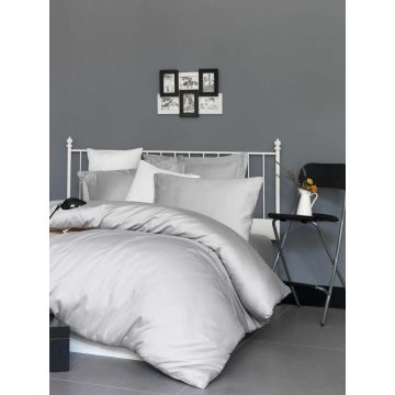 Cearceaf de pat cu elastic Satin Single (DE), L'essentiel Maison, De Light Grey, Gri deschis