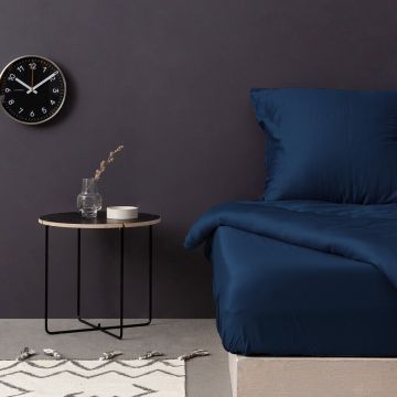 Cearceaf de pat cu elastic Satin Single Large (FR), L'essentiel Maison, De Petrol Blue, Albastru petrol