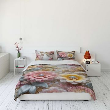 Lenjerie de pat dubla (DE), 3 piese, L'essentiel Maison, FLW_DVT25-16, Multicolor