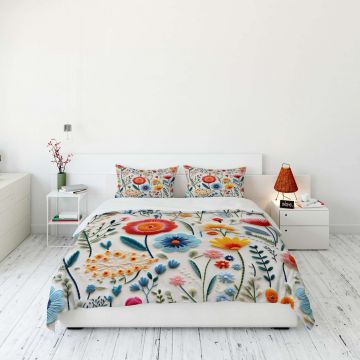 Lenjerie de pat dubla (DE), 3 piese, L'essentiel Maison, FLW_DVT25-3, Multicolor