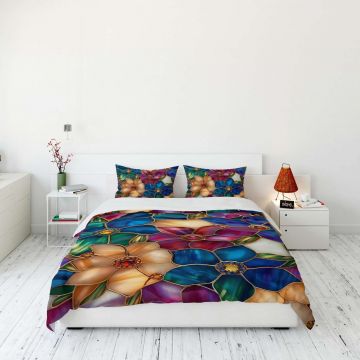 Lenjerie de pat dubla (DE), 3 piese, L'essentiel Maison, FLW_DVT25-33, Multicolor