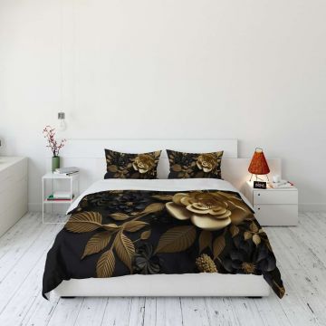 Lenjerie de pat dubla King (FR), 3 piese, L'essentiel Maison, FLW_DVT25-18, Multicolor