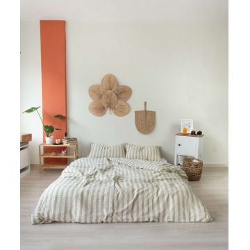 Lenjerie de pat dubla King (FR), L'essentiel Maison, Green Wood, Verde/Alb