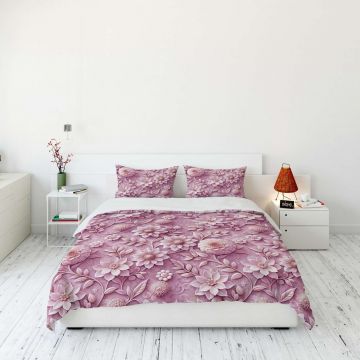 Lenjerie de pat dubla Super King (EU) (IT), 3 piese, L'essentiel Maison, FLW_DVT25-7, Multicolor