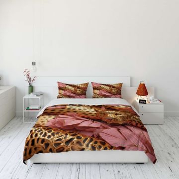 Lenjerie de pat dubla Super King (FR), 3 piese, L'essentiel Maison, FLW_DVT25-37, Multicolor