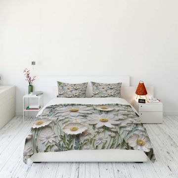 Lenjerie de pat dubla Super King (FR), 3 piese, L'essentiel Maison, FLW_DVT25-5, Multicolor