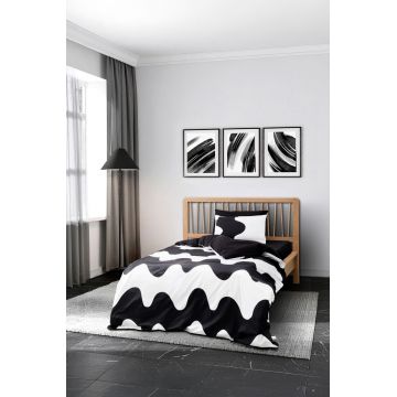 Lenjerie de pat pentru o persoana (DE), L'essentiel Maison, Flow, Negru