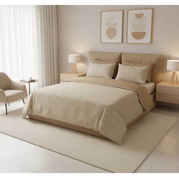 Lenjerie de pat pentru o persoana (DE), L'essentiel Maison, Nedra Kombin, Gri / Muștar / Alb