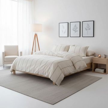 Lenjerie de pat pentru o persoana (DE), L'essentiel Maison, Vilnuss, Crem/Negru