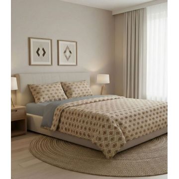 Lenjerie de pat pentru o persoana (FR), L'essentiel Maison, Dakota Kombin, Grey / Beige / Orange / Red