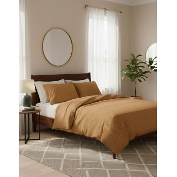 Lenjerie de pat pentru o persoana Single XXL (DE), L'essentiel Maison, Alekra Kombin, Galben mustar