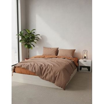 Lenjerie de pat pentru o persoana Single XXL (DE), L'essentiel Maison, Oniks Kombin, Caramel / White