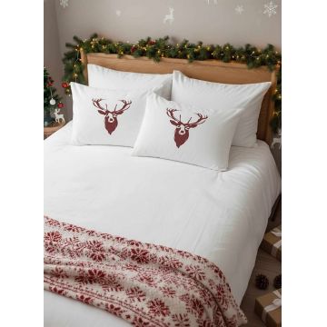 Set 2 fete de perna (FR), L'essentiel Maison, Geyik, Alb / Roșu Claret