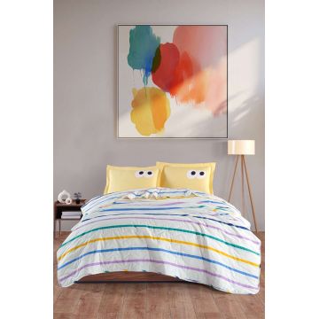 Set cuvertura matlasata dubla King (FR), 3 piese, L'essentiel Maison, Funny, Galben