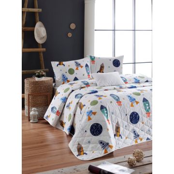 Set cuvertura matlasata dubla King (FR), 3 piese, L'essentiel Maison, Spacex, 65% bumbac/35% poliester, Multicolor