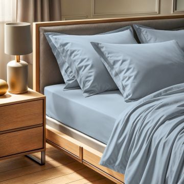 Cearceaf de pat cu elastic Ranforce Double (FR) (IT) (ES) (DE), L'essentiel Maison, Tonne Marie, Albastru