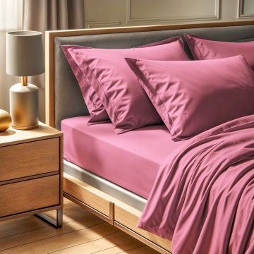 Cearceaf de pat cu elastic Ranforce Single (DE), L'essentiel Maison, Tonne Rosse, Roz prafuit