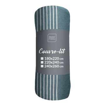 Cuvertură albastră 240x260 cm Adele – douceur d'intérieur