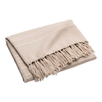 Cuvertură bej din bumbac 125x150 cm Lilia – douceur d'intérieur