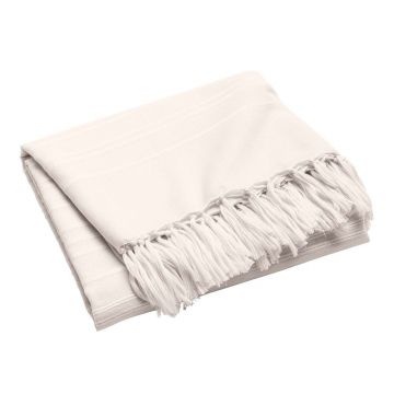 Cuvertură crem din bumbac 125x150 cm Lilia – douceur d'intérieur