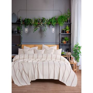 Cuvertura Pled pentru pat dublu Model Braga Camel