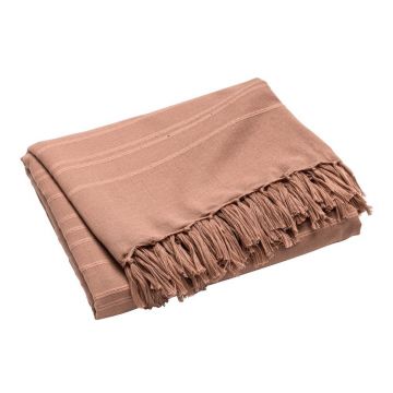 Cuvertură teracotă din bumbac 125x150 cm Lilia – douceur d'intérieur