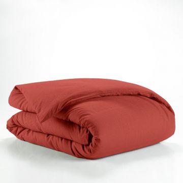 Husă de pilotă cărămizie din bumbac pentru pat de o persoană 140x200 cm Lina – douceur d'intérieur