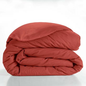 Husă de pilotă cărămizie din bumbac pentru pat dublu/extinsă 240x220 cm Lina – douceur d'intérieur